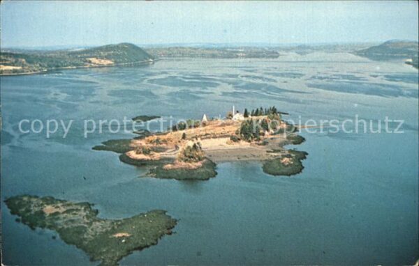 Saint Croix Island in the Saint Croix River aerial view