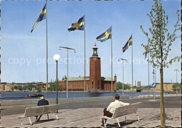 Stockholm Stadshuset fran Riddarholmen Rathaus Sc