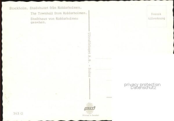 Stockholm Stadshuset fran Riddarholmen Rathaus Sc – Bild 2
