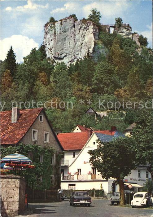 Streitberg Oberfranken Ortsstrasse Gaststätte Burgruine Felsen