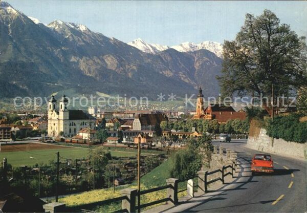 Innsbruck Blick von der Brennerstrasse Kirche Kar