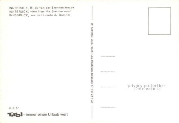 Innsbruck Blick von der Brennerstrasse Kirche Kar – Bild 2