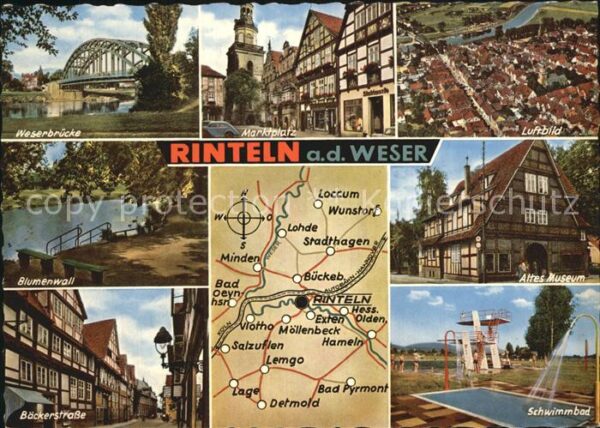 Rinteln Weserbrücke Marktplatz Luftbild Museum