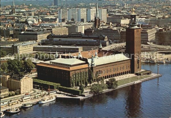 Stockholm Stadshuset Rathaus Fliegeraufnahme