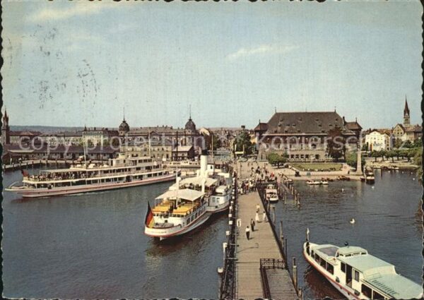 Konstanz Bodensee Hafen mit Konzil Fähren