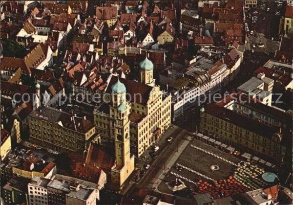 Augsburg Rathaus Perlachturm Fliegeraufnahme