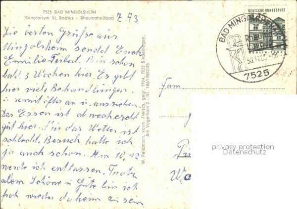 Bad Mingolsheim Sanatorium St Rochus Rheumaheilbad Schw – Bild 2