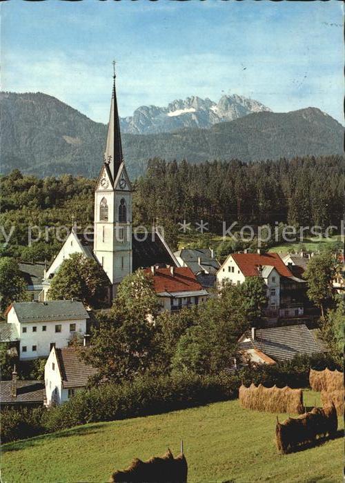 Hermagor Kaernten Ortsansicht mit Kirche Gailtal mit Gart