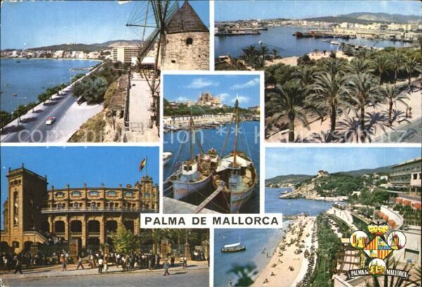 Palma de Mallorca Uferstrasse Windmühle Hafen Arena Stran