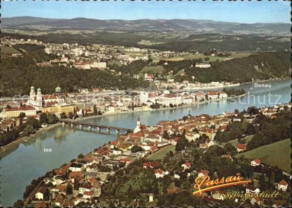 Passau Dreiflüssestadt Mündung Inn Ilz Donau F