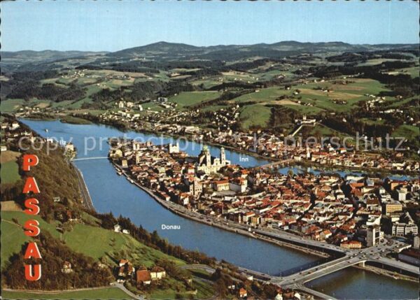 Passau Dreiflüssestadt Mündung Inn Ilz Donau F