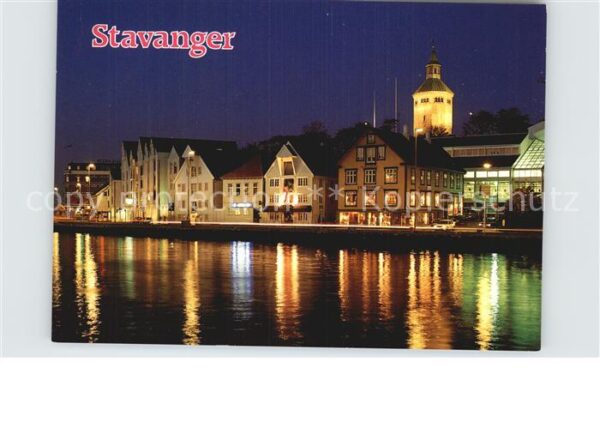 Stavanger Ansicht vom Wasser aus Uferstrasse Kirc