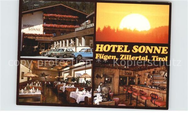 Fuegen Hotel Sonne Bar Restaurant Sonnenaufgan