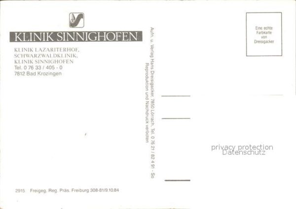 Bad Krozingen  Klinik Sinnighofen Belchen Fliegeraufn – Bild 2