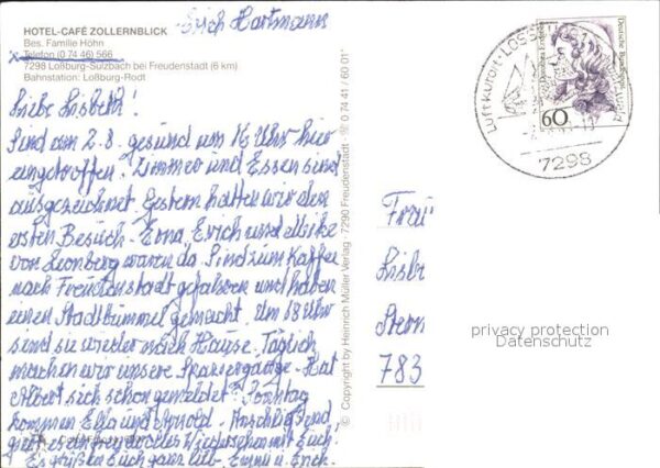 Sulzbach Lossburg Hotel Cafe Zollernblick – Bild 2