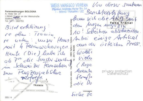 Tramin Weinstrasse  Ferienwohnung Bologna – Bild 2