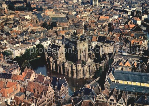 Gent Gand Flandre Fliegeraufnahme mit Grafenschloss