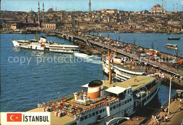 Istanbul Constantinopel Galata-Bridge Neue-Moschee uns Süleyman