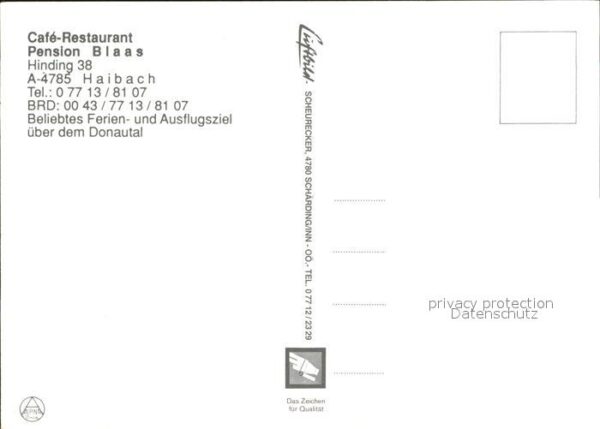 Haibach Donau Cafe Restaurant Pension Blaas – Bild 2