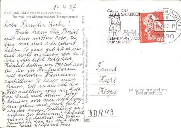 Bad Saeckingen Fridolinsmünster Trompeter_Denkmal Narr – Bild 2