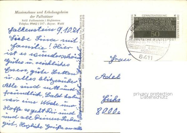 Falkenstein Bayerischer Wald Missionshaus Erholungsheim der Pallotin – Bild 2