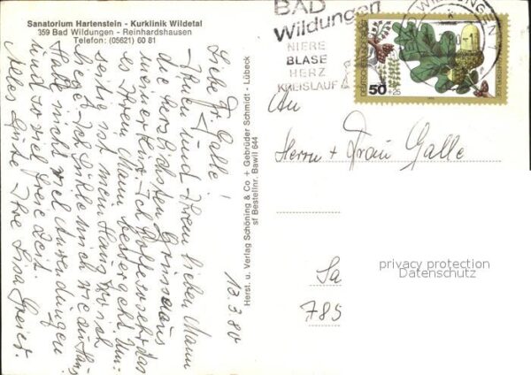 Reinhardshausen Sanatorium Hartenstein Kurklinik Wildet – Bild 2