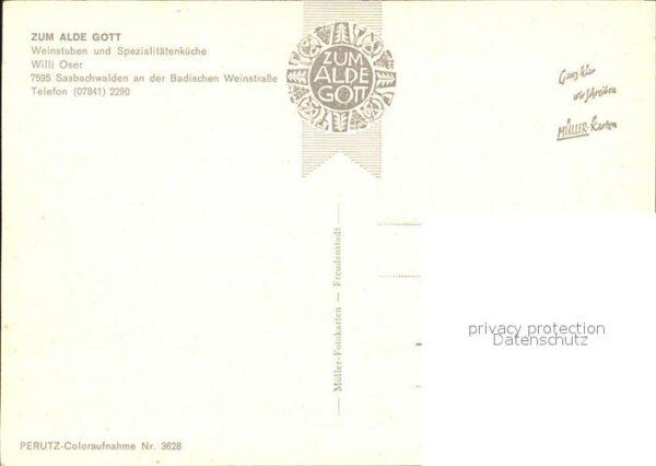 Sasbachwalden Weinstuben Zum Alde Gott Restaurant – Bild 2