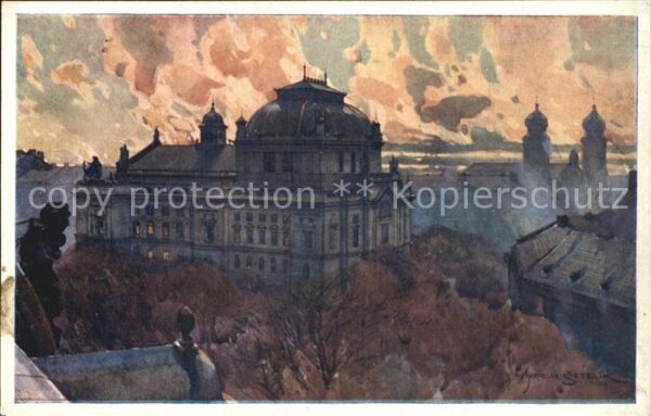 Pilsen Plzen Czechia Stadttheater Künstlerkarte