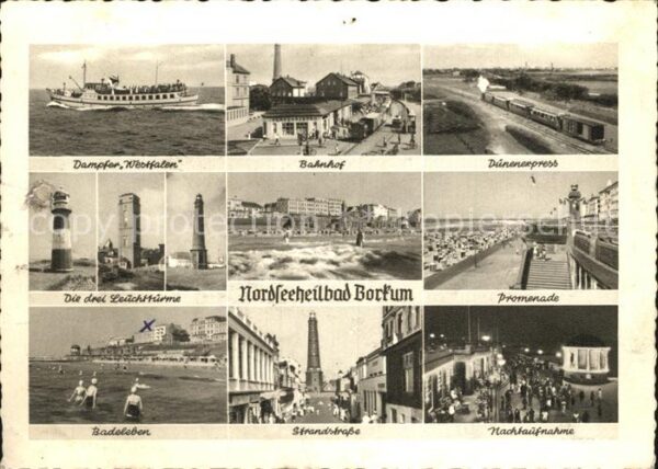 Borkum Dampfer Westfalen Leuchttürme Badeleben