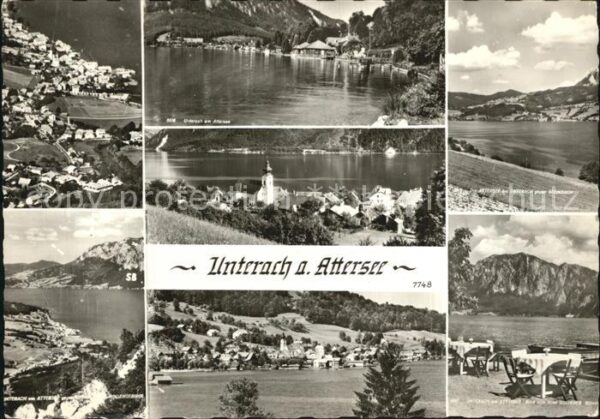 Unterach Attersee Blick auf Steinbach Terrasse Hotel Gold
