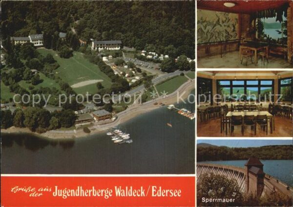 Waldeck Edersee Fliegeraufnahme Jugendherberge Sperrmau