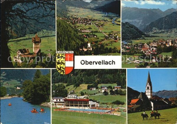 Obervellach Kaernten Teilansicht Kirche Schwimmbad