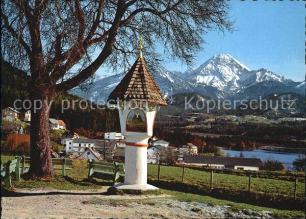 Faakersee Bildstock mit Mittagskogel