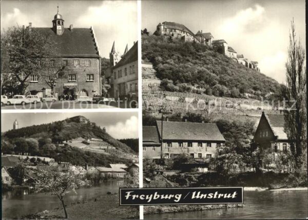 Freyburg Unstrut Markt mit Rathaus und Stadtkirche