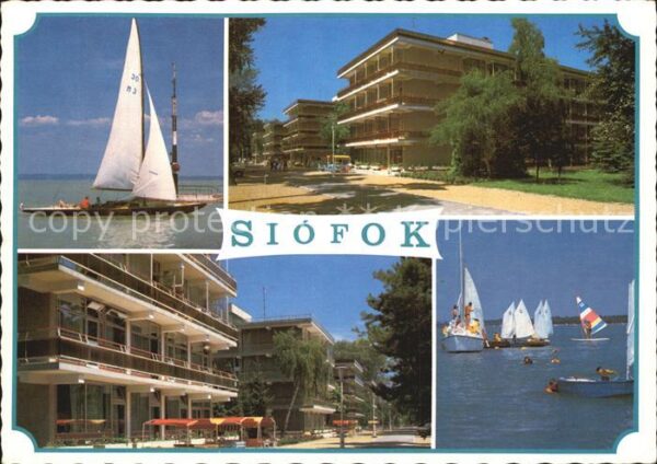 Siofok Stadtansichten Segelboote und Leuchttur