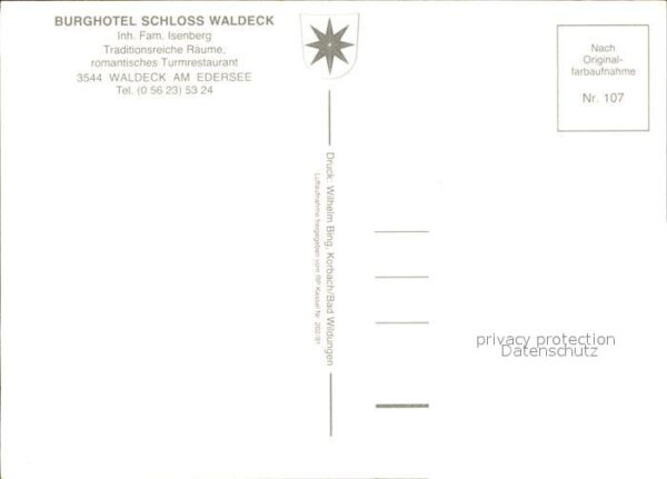 Waldeck Edersee Fliegeraufnahme Burghotel Schloss Walde – Bild 2