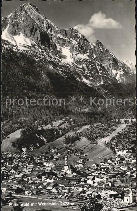 Mittenwald Bayern Fliegeraufnahme mit Wetterstein