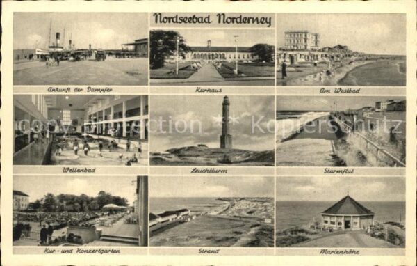 Norderney Nordseebad Kurhaus Westbad Leuchtturm Marienhöhe