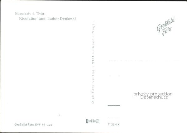 Eisenach Thueringen Nicolaitor mit Luther-Denkmal – Bild 2