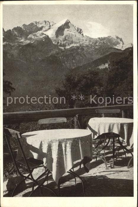 Alpspitze Blick vom Eckbauern Terrasse