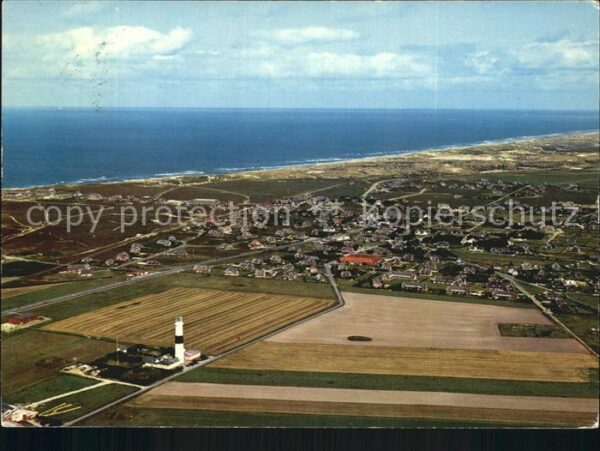 Kampen Sylt Fliegeraufnahme mit Leuchtturm