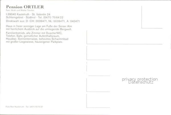 Kastelruth Suedtirol Pension Ortler – Bild 2