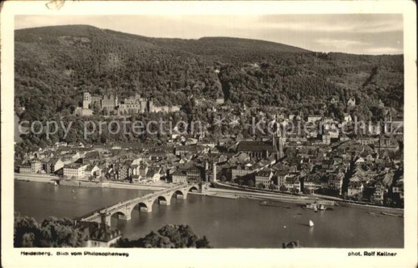 Foto Kellner Rolf Nr. 2207 Heidelberg Blick vom Philosophenwe