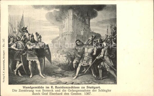 Stuttgart Residenzschloss Wandgemälde Zerstörung