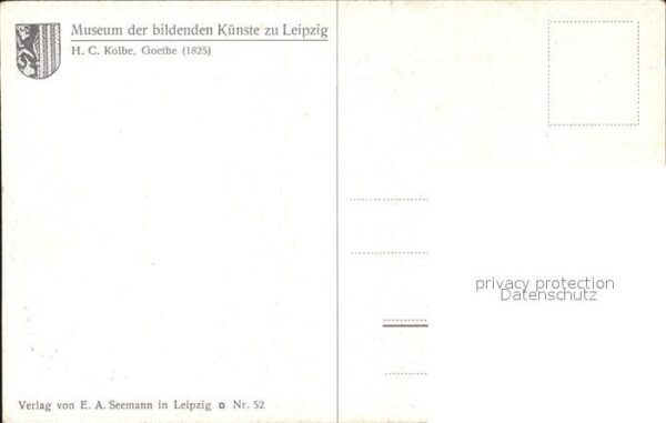 Goethe Johann Wolfgang von Künstlerkarte H. C. Kolbe – Bild 2