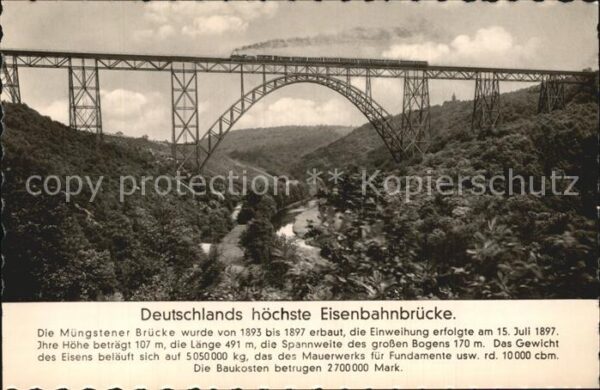 Bruecken Bridges Ponts Müngsten Eisenbahnbrücke
