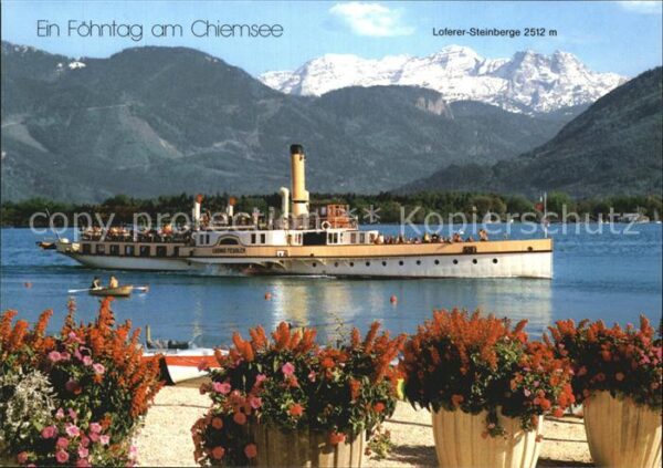 Dampfer Seitenrad Ludwig Fessler Chiemsee Loferer-Steinbe