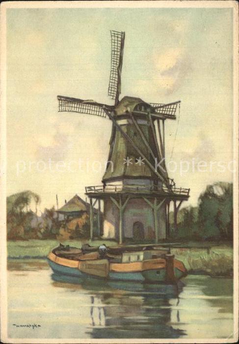 Windmuehle Künstlerkarte W. F. Noordijk