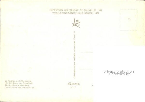 Exposition Universelle Bruxelles 1958 Pavillon de l'Allemagne – Bild 2