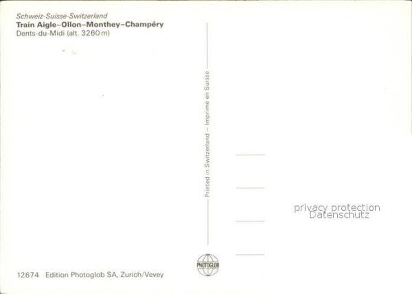 Eisenbahn Train Aigle-Ollon-Monthey-Champery Dent – Bild 2